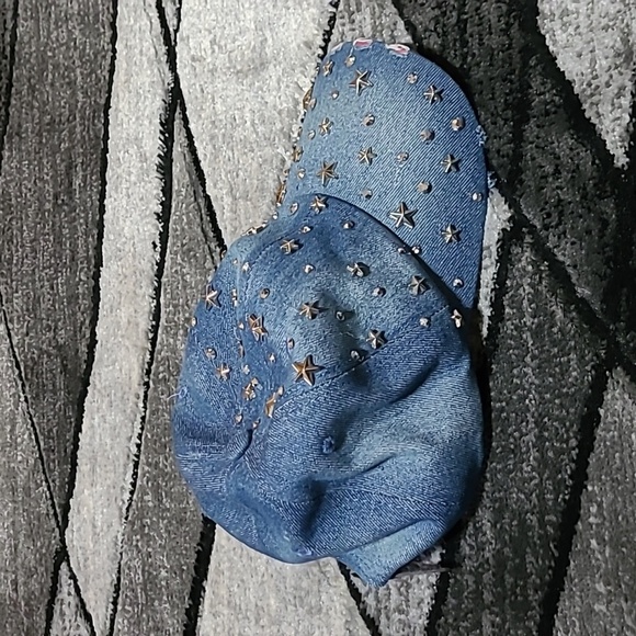STAR STUDDED DENIM CAP HAT - Picture 7 of 11